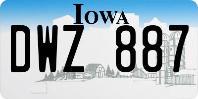 IA license plate DWZ887