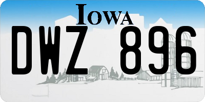 IA license plate DWZ896