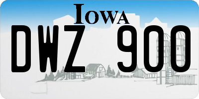 IA license plate DWZ900