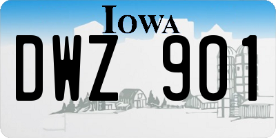 IA license plate DWZ901