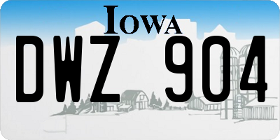 IA license plate DWZ904