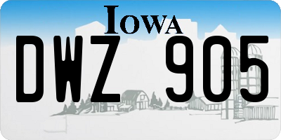 IA license plate DWZ905