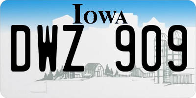 IA license plate DWZ909