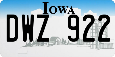 IA license plate DWZ922