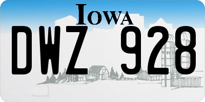 IA license plate DWZ928