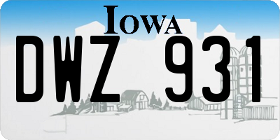 IA license plate DWZ931