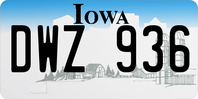 IA license plate DWZ936