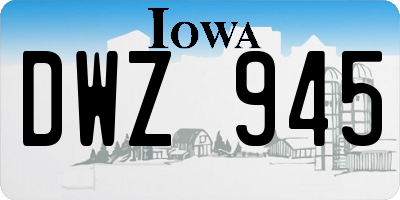 IA license plate DWZ945