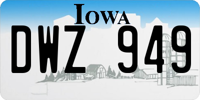 IA license plate DWZ949