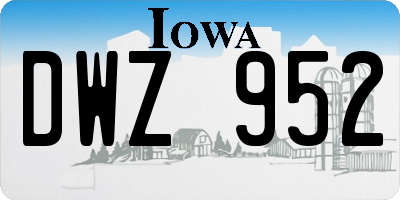 IA license plate DWZ952