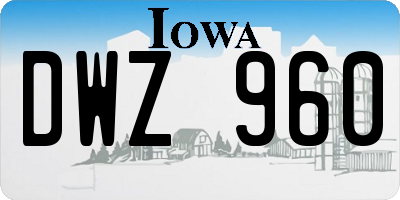 IA license plate DWZ960