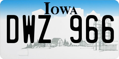 IA license plate DWZ966