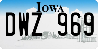 IA license plate DWZ969