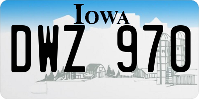 IA license plate DWZ970