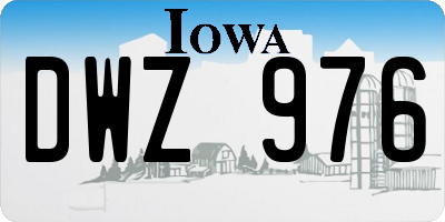 IA license plate DWZ976