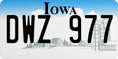 IA license plate DWZ977