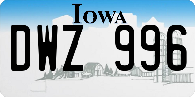 IA license plate DWZ996