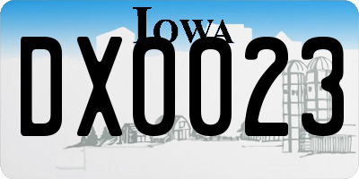 IA license plate DX0023