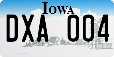 IA license plate DXA004