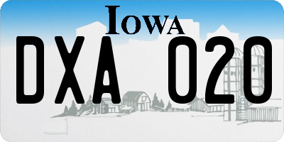 IA license plate DXA020