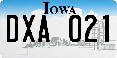 IA license plate DXA021