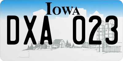 IA license plate DXA023