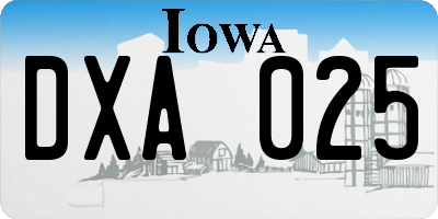 IA license plate DXA025