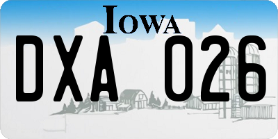 IA license plate DXA026