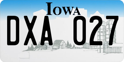 IA license plate DXA027