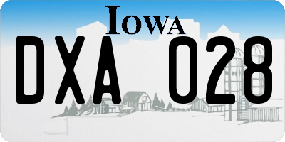 IA license plate DXA028