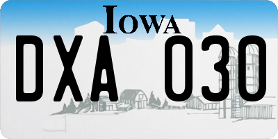 IA license plate DXA030