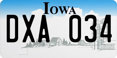 IA license plate DXA034