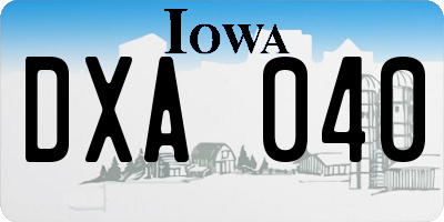 IA license plate DXA040