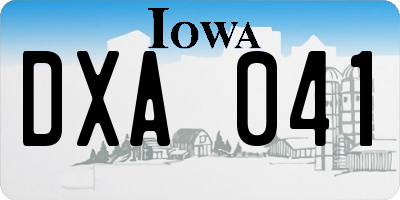 IA license plate DXA041