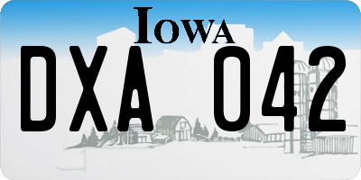 IA license plate DXA042