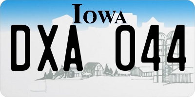 IA license plate DXA044