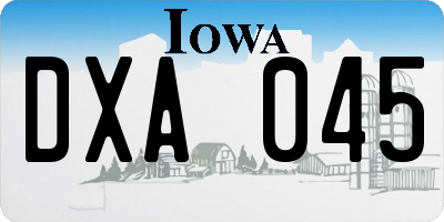 IA license plate DXA045