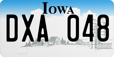 IA license plate DXA048