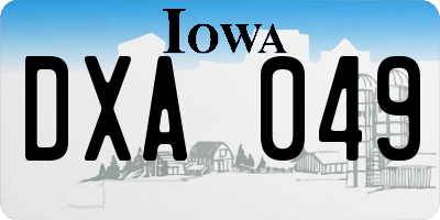 IA license plate DXA049