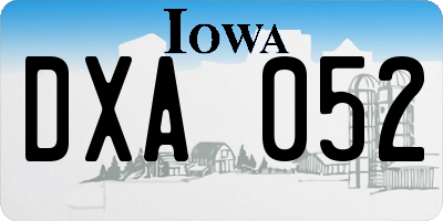 IA license plate DXA052