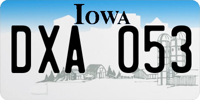 IA license plate DXA053