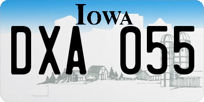 IA license plate DXA055