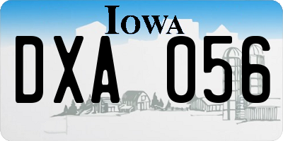 IA license plate DXA056