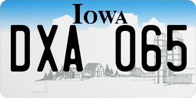 IA license plate DXA065