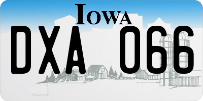 IA license plate DXA066