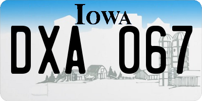 IA license plate DXA067