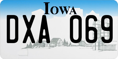 IA license plate DXA069