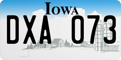 IA license plate DXA073