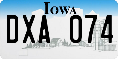 IA license plate DXA074