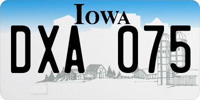 IA license plate DXA075